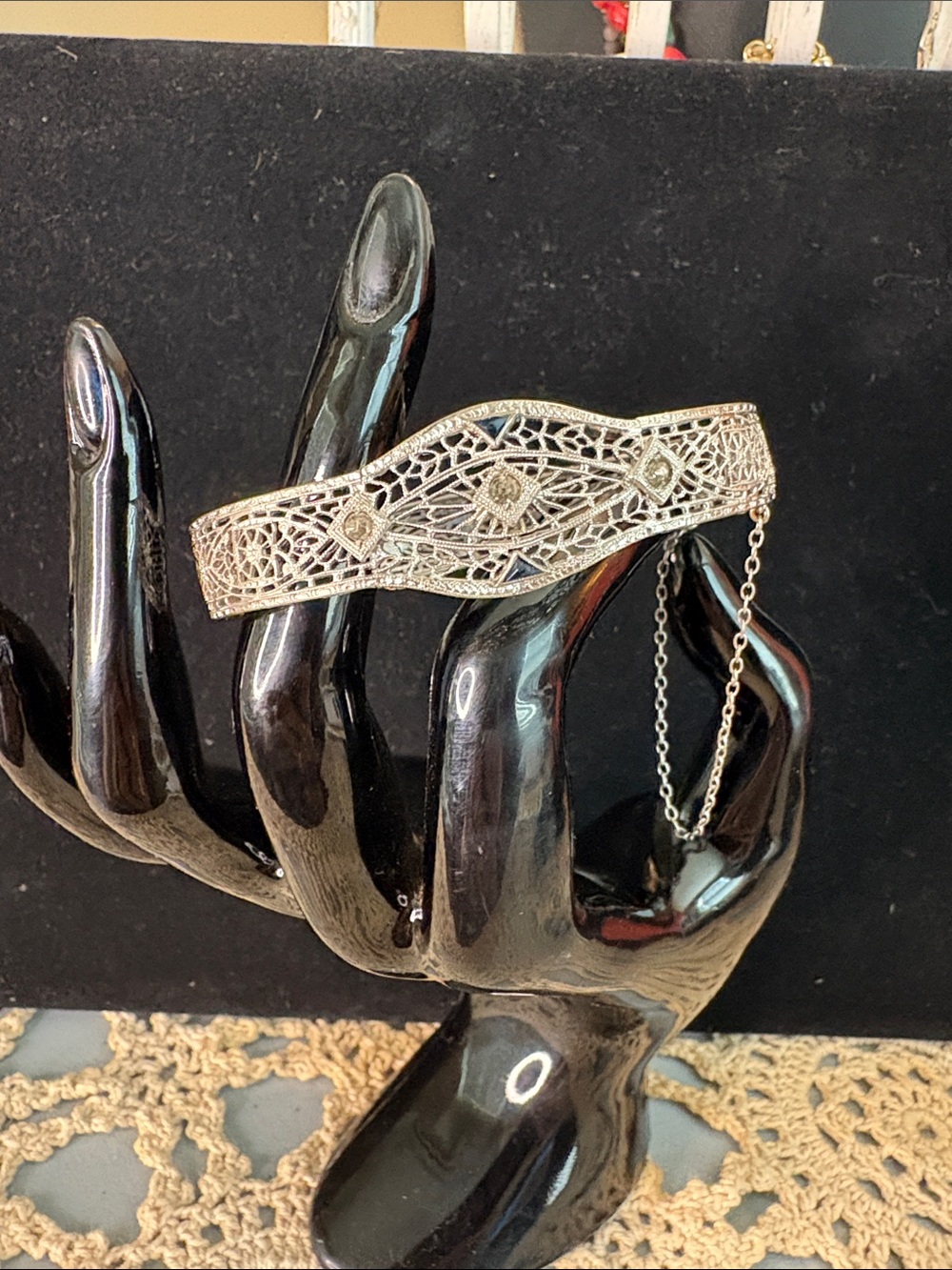 Vintage Delicate Silver  Filigree Women's Bracelet